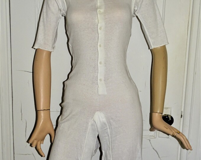 Womens Vintage 1940s Verna One Piece Union Suit Short Sleeves Etsy
