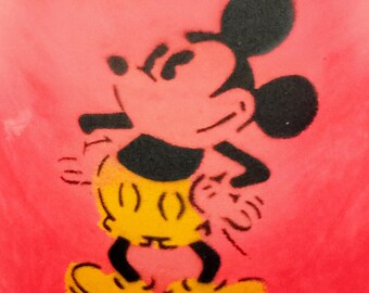 Vintage 1950s Mickey Mouse Mug, Red Hard Plastic or Bakelite SafetyWare Cup with Handle