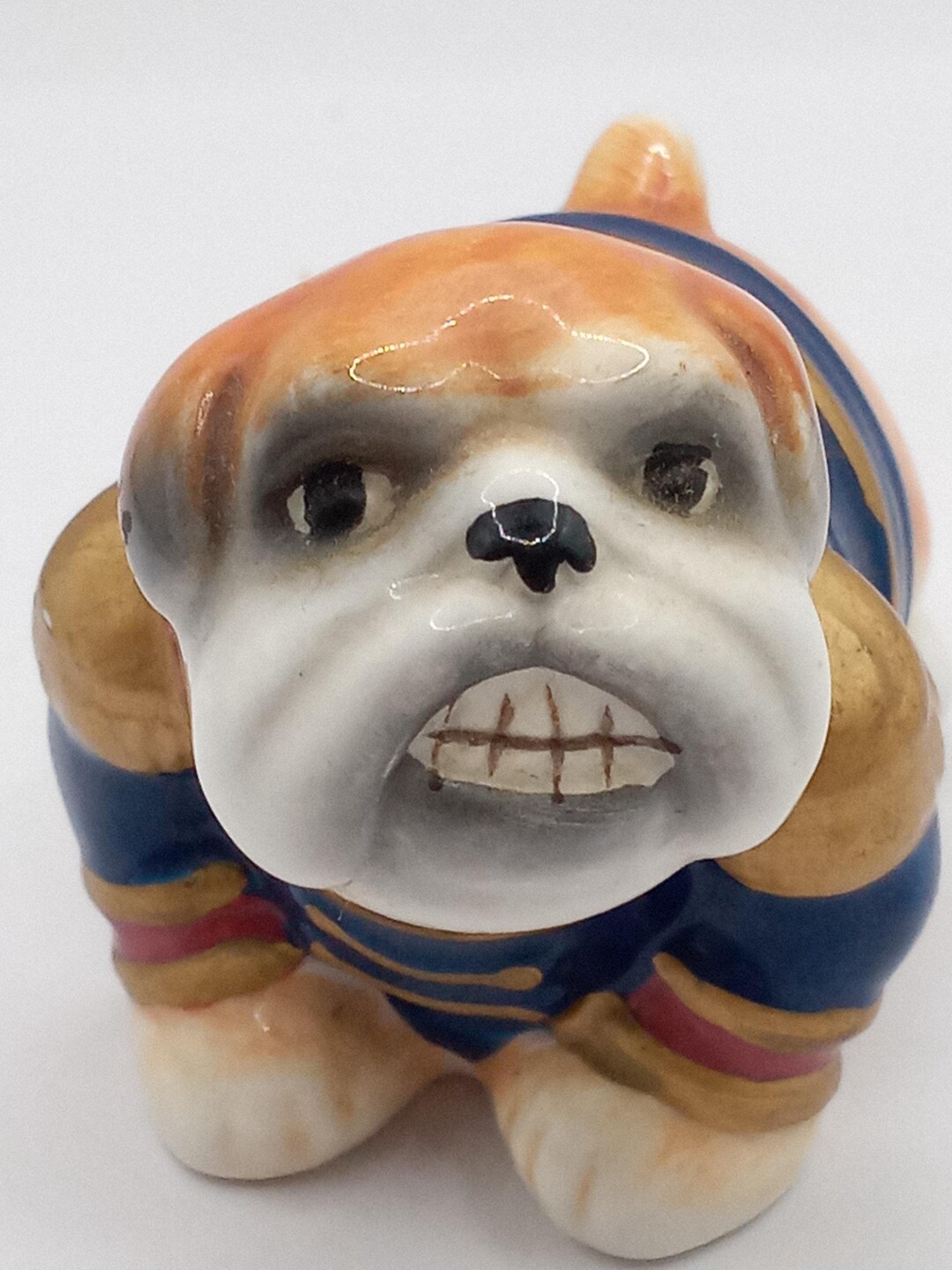 Vintage Porcelain Bull Dog Head Nodder, Figurine Christmas Ornament - Etsy