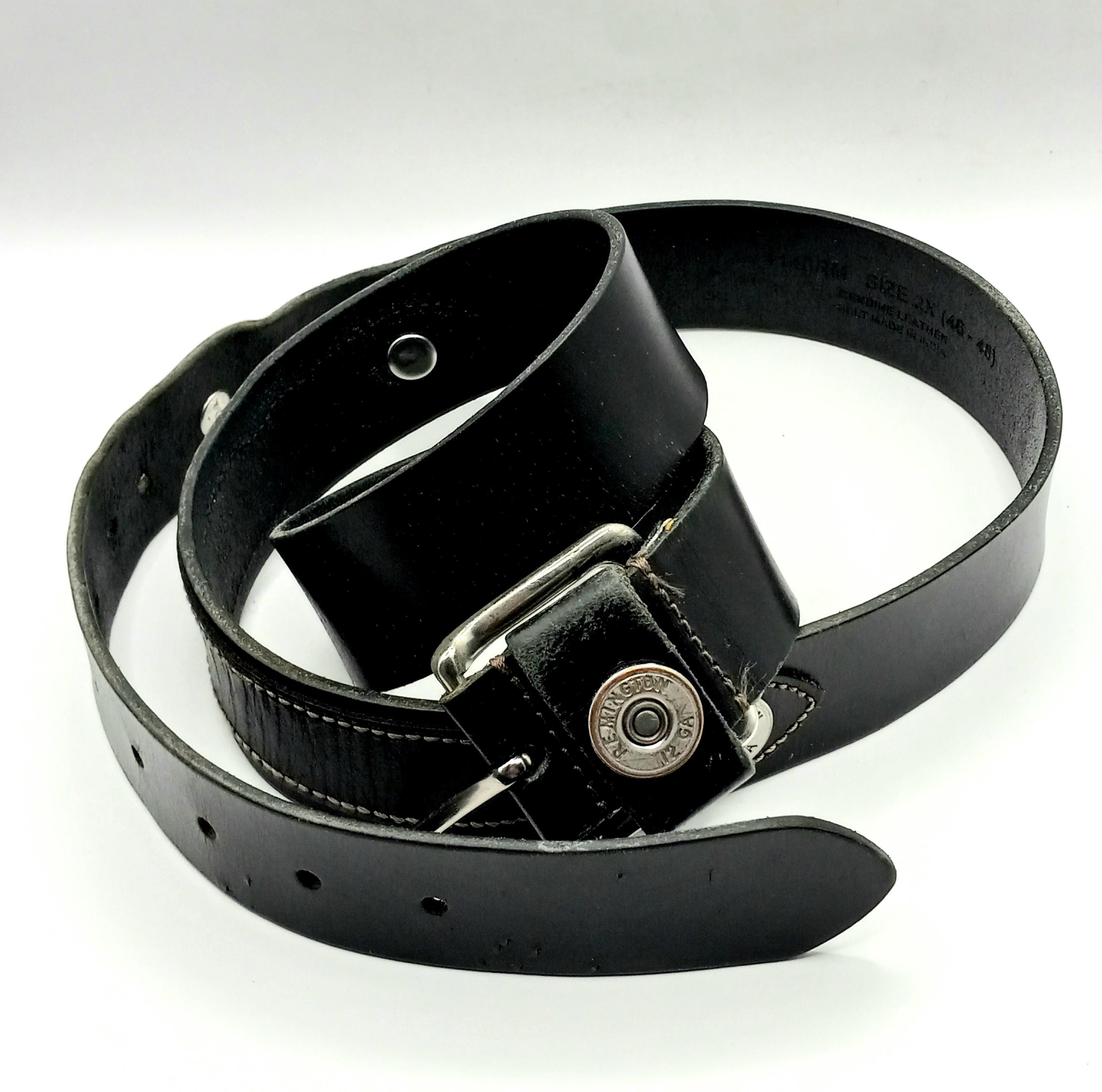 Black Leather Belt With Silver Accents - Etsy