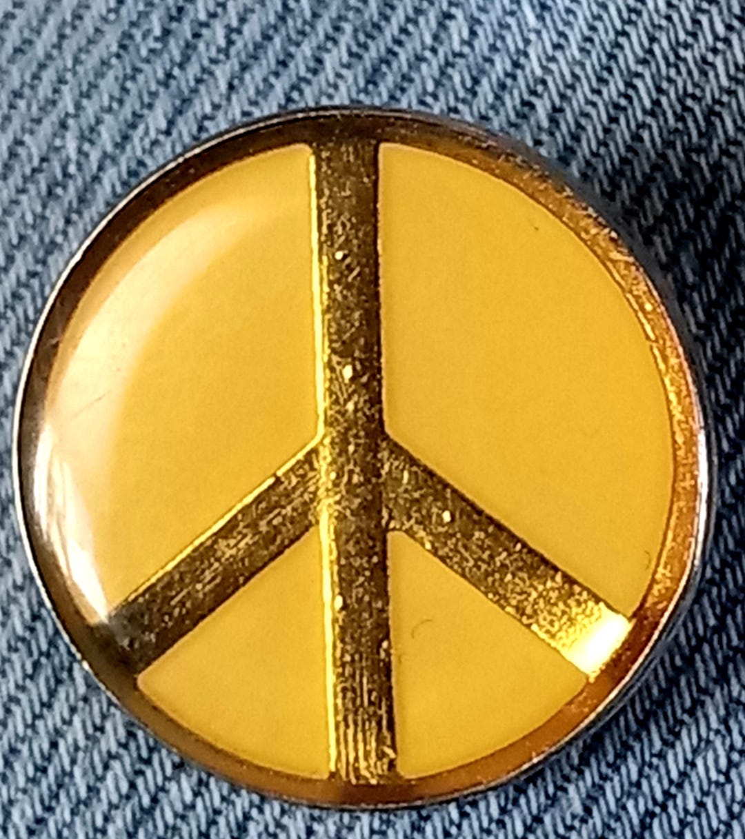 Vintage Yellow Peace Sign Lapel Pin - Etsy
