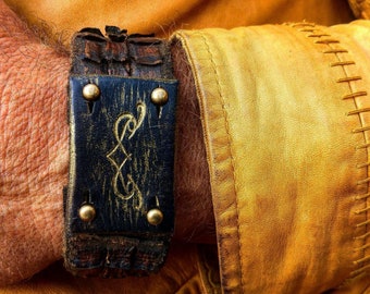 Men's Bracelet, Men's Leather Bracelet, Bracelet for Men, Leather Cuff, Men's Cuff Bracelet, Brown Leather, Genuine Leather, Wrap Bracelet