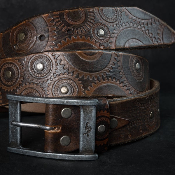 custom leather belt Brown leather belt leather buckle belt men's belt men's design biker accessories vintage  leather belt mens belt gift