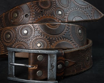 custom leather belt Brown leather belt leather buckle belt men's belt men's design biker accessories vintage  leather belt mens belt gift