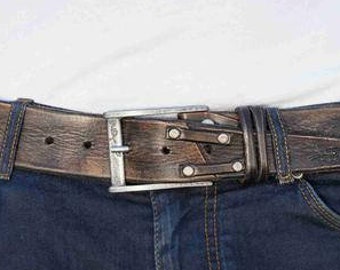 Brown Belt, Leather Gift for Him, Distressed Leather, Leather Belt, Unisex Belt, Craft Belt, Genuine Leather, Men's Belt, Woman's Belt