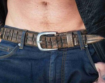 Brown Belt, Crafted Belt, Men's Fashion, Leather Belt, Brown Men's Belt, Design Belt, Leather Gift for Men, Unique Men's Gift, Ornate Design