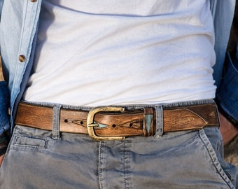 Men's Fashion Accessories,Custom leather belts, Genuine Leather, Buckle Belt, Brown Leather Belt, Unique Leather, Design Leather, His Gift