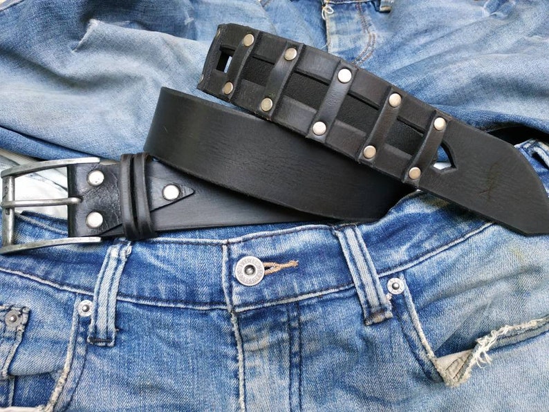Leather Belt Black Belt Men's Style Men's Design - Etsy