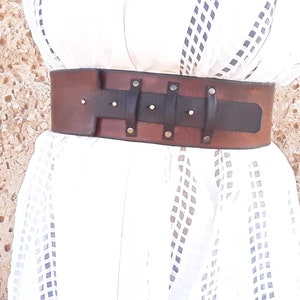 Brown Women's Waist Belt, Brown Waist Belt, Leather Waist Belt, Women Belt, Wide Belt, Leather Gift for Woman, Artisan Leather Belt, Ishaor image 3