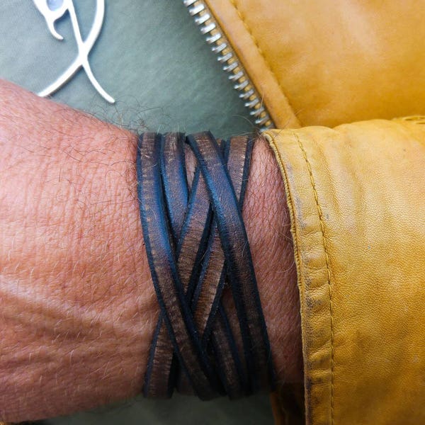 Bracelet for Men, Leather Cuff, Men's Cuff Bracelet, Brown Leather, Genuine Leather, Men's Bracelet, Men's Leather Bracelet, Wrap Bracelet