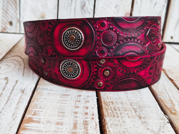 R*）様 theredthread S logo belt tops Funk Plus Grade A Three Row Pyramid Stud Belt Made In USA