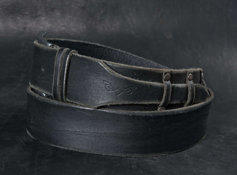 Black Leather Belt Custom Leather Belt Grunge Style Leather Etsy