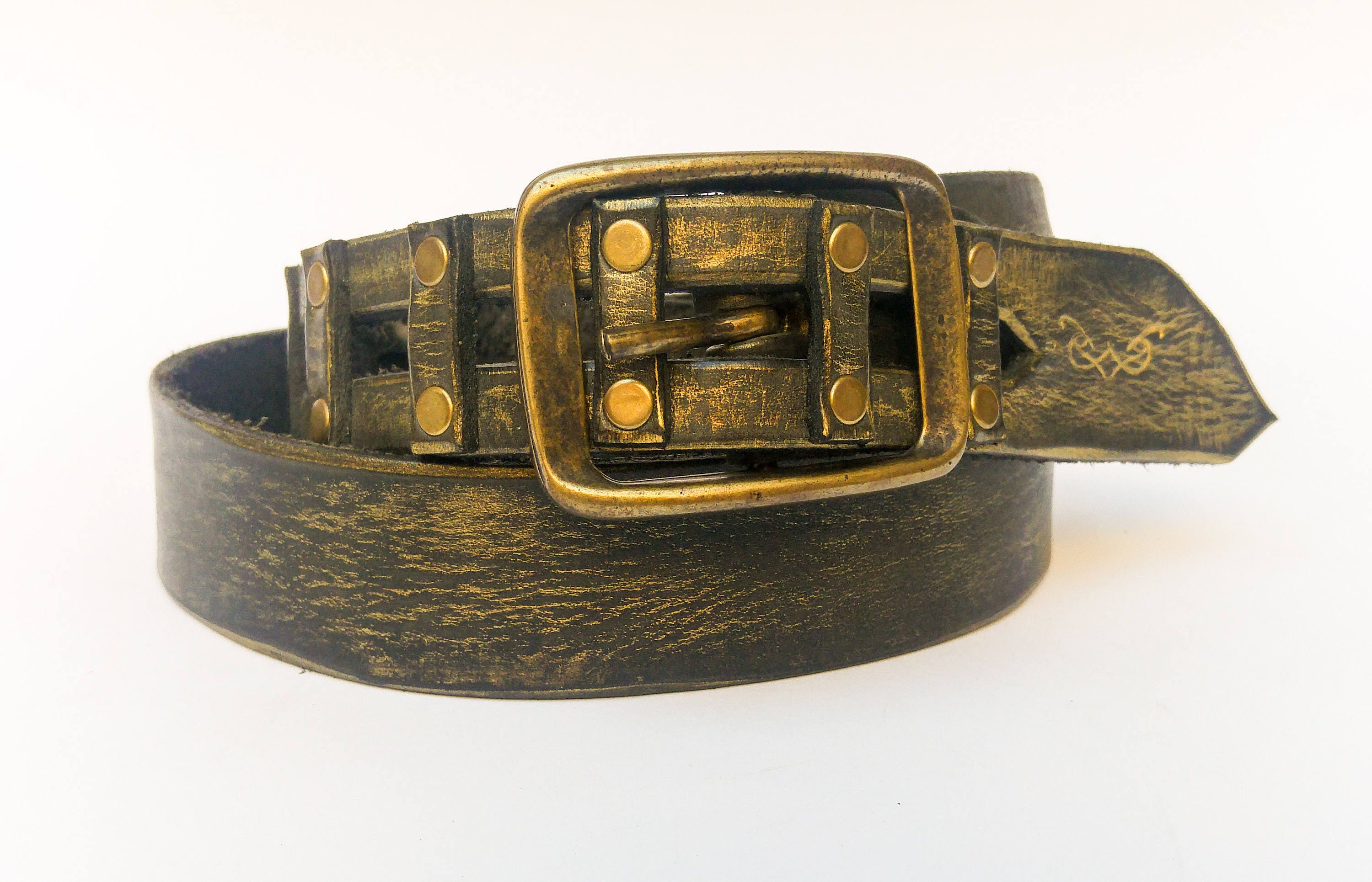 Gold Black Belt Leather Belt Women's Belts Genuine Etsy
