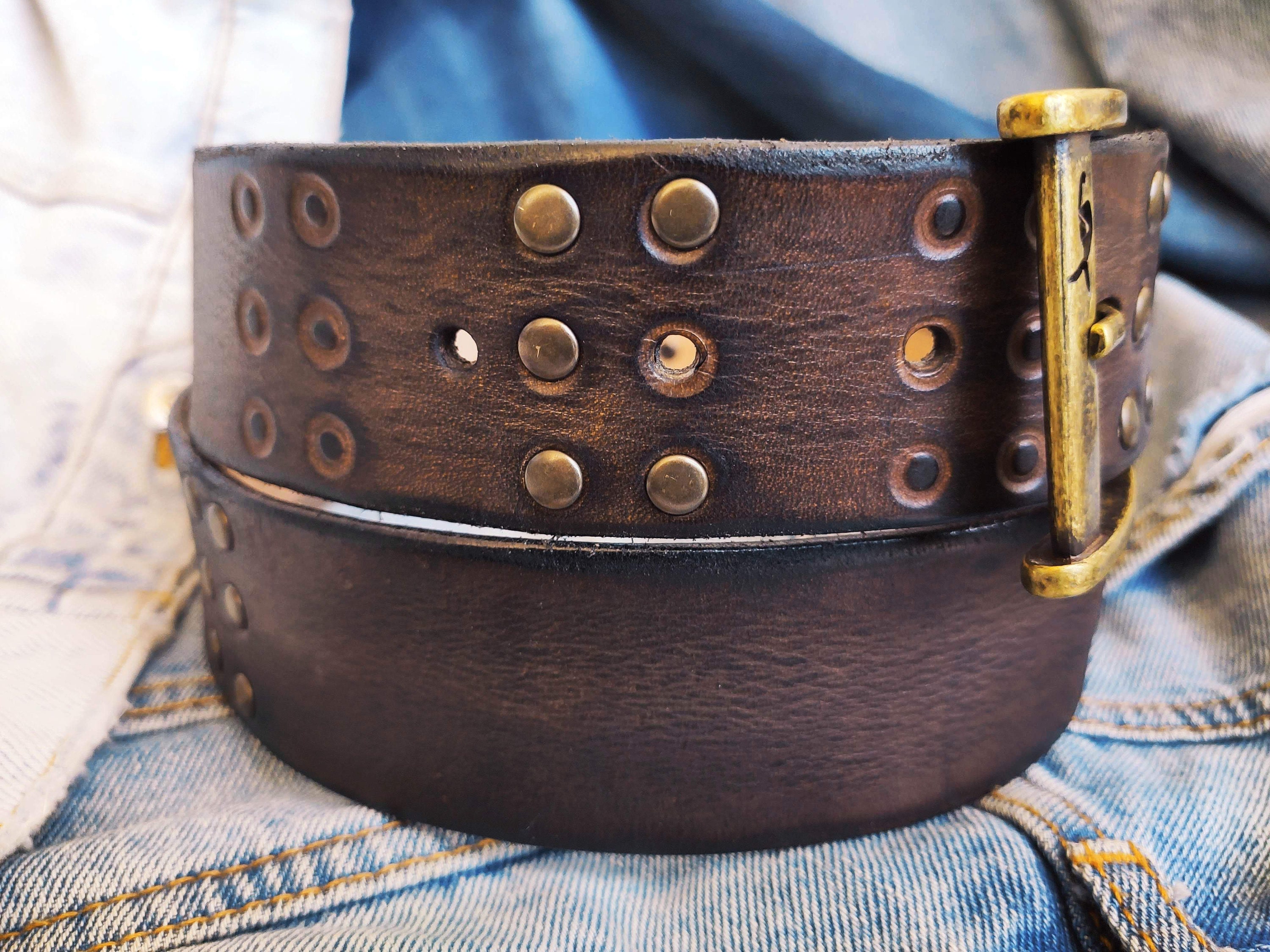 Vintage Sundance brown rivoted leather belt RRLSS23009-A_1200x1200.  main image 4
