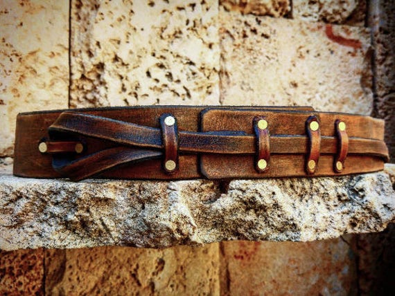 Vintage Partners Laser Cut Nubuck Leather Belt In Brown Women’s Size Small Vintage Partners Women main image 4
