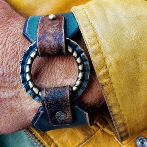 Leather Bracelet, Men Bracelet, Women Leather Jewelry, Leather Cuff, Unisex Bracelet,Boho Leather Jewelry, Green Leather Bracelet, Steampunk