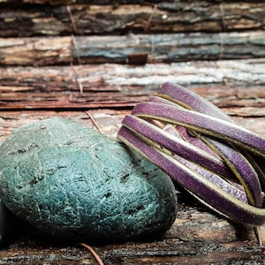 Mens Leather Cuff Bracelet - Genuine Purple Leather Wrap for a Masculine Look