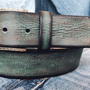 Vintage Mens Leather Belt - Customized Christmas Gift for Him