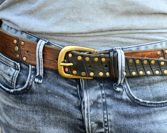 Rustic Style, Men's Belt, Unique Leather, Men's Brown Leather, Custom leather belts, Mens Apparel, Buckle Belt, Artisan Leather,Accessories