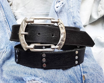 Leather Belt, Men Belt, Buckle Belt, Biker, Black Leather Belt, Leather Gift, Steampunk, Leather Accessories, Gladiator, Burning Man, Cowboy