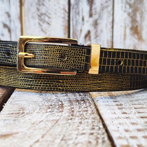 Handcrafted Narrow 2cm Turquoise Leather Belt With Gold Handcrafted Narrow 2cm Turquoise Leather Belt With Gold