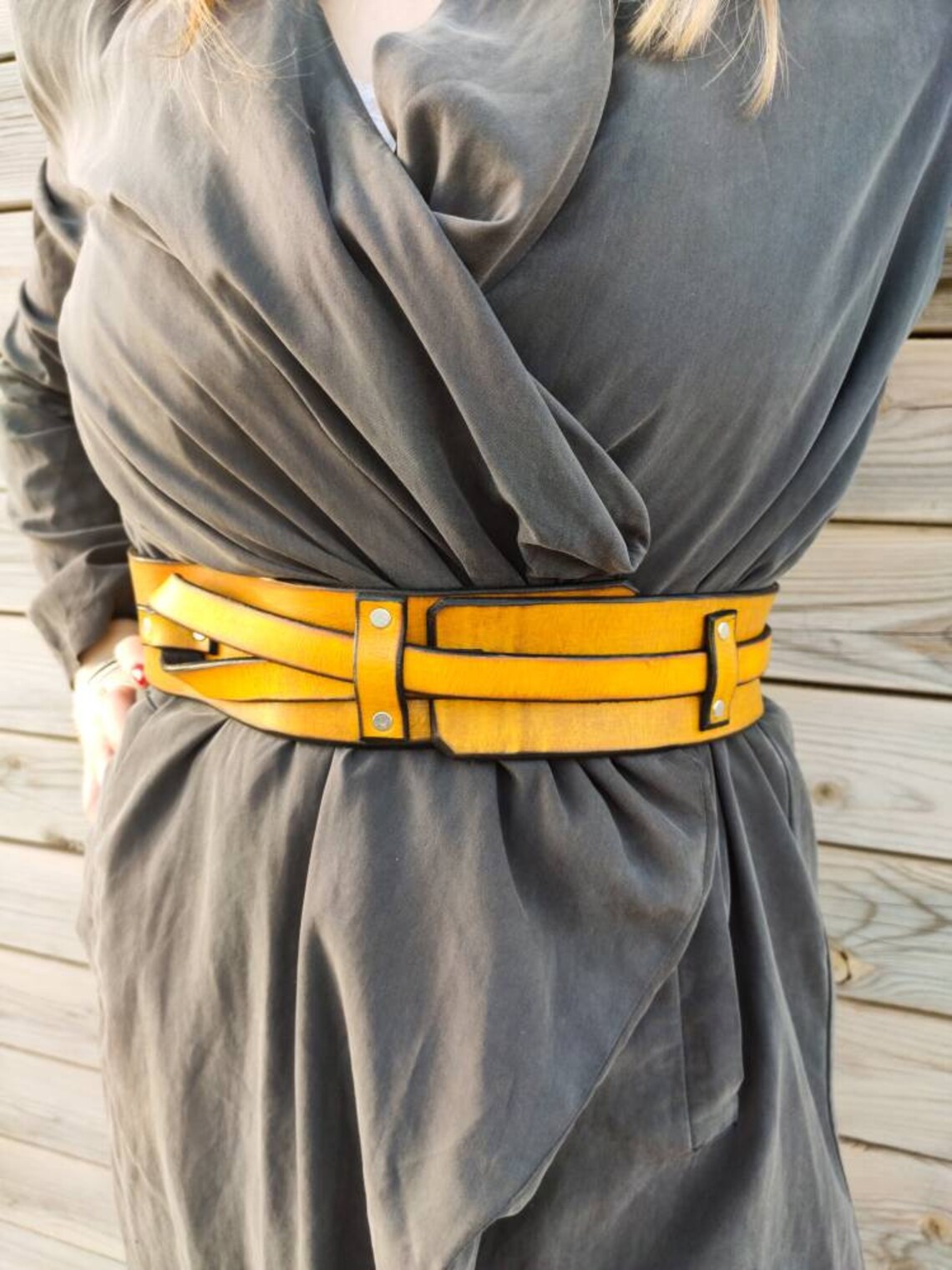 Yellow Belt Waist Belt Leather Belts Woman's Belt Etsy