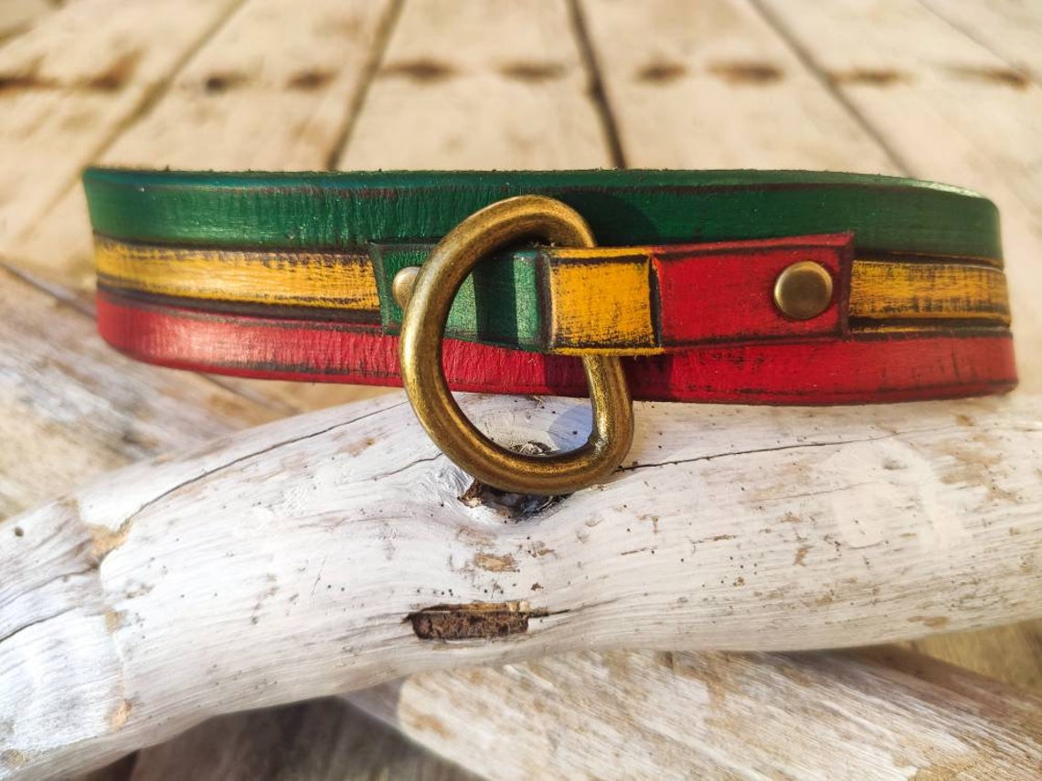 Rasta Dog Collar Rastafarian Dog Collar with Red Yellow Green | Etsy