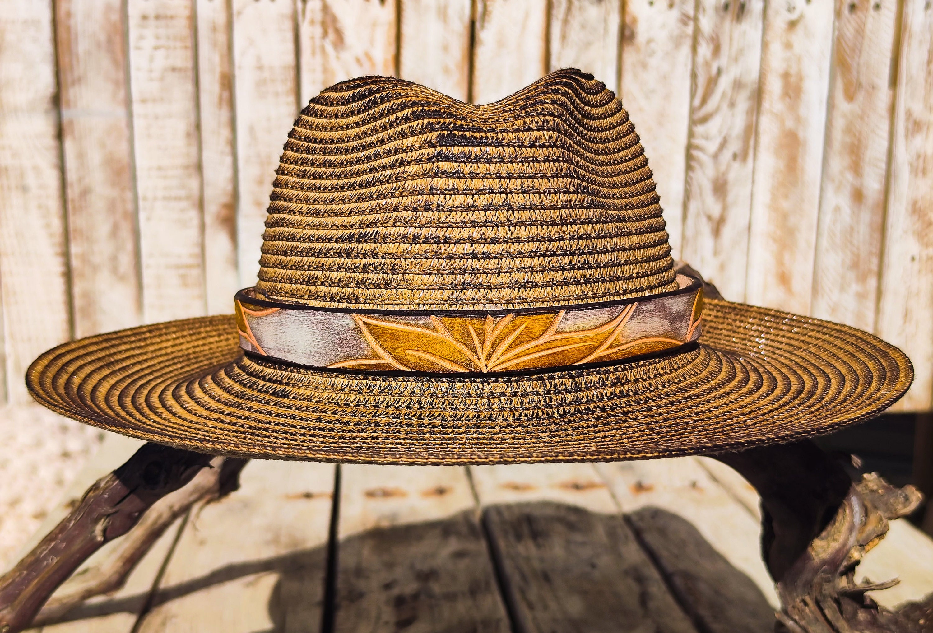 Elegant Brown Hat with Yellow Floral Detail Sun Haven Hat | Elegant, Packable Sun Hat main image 4