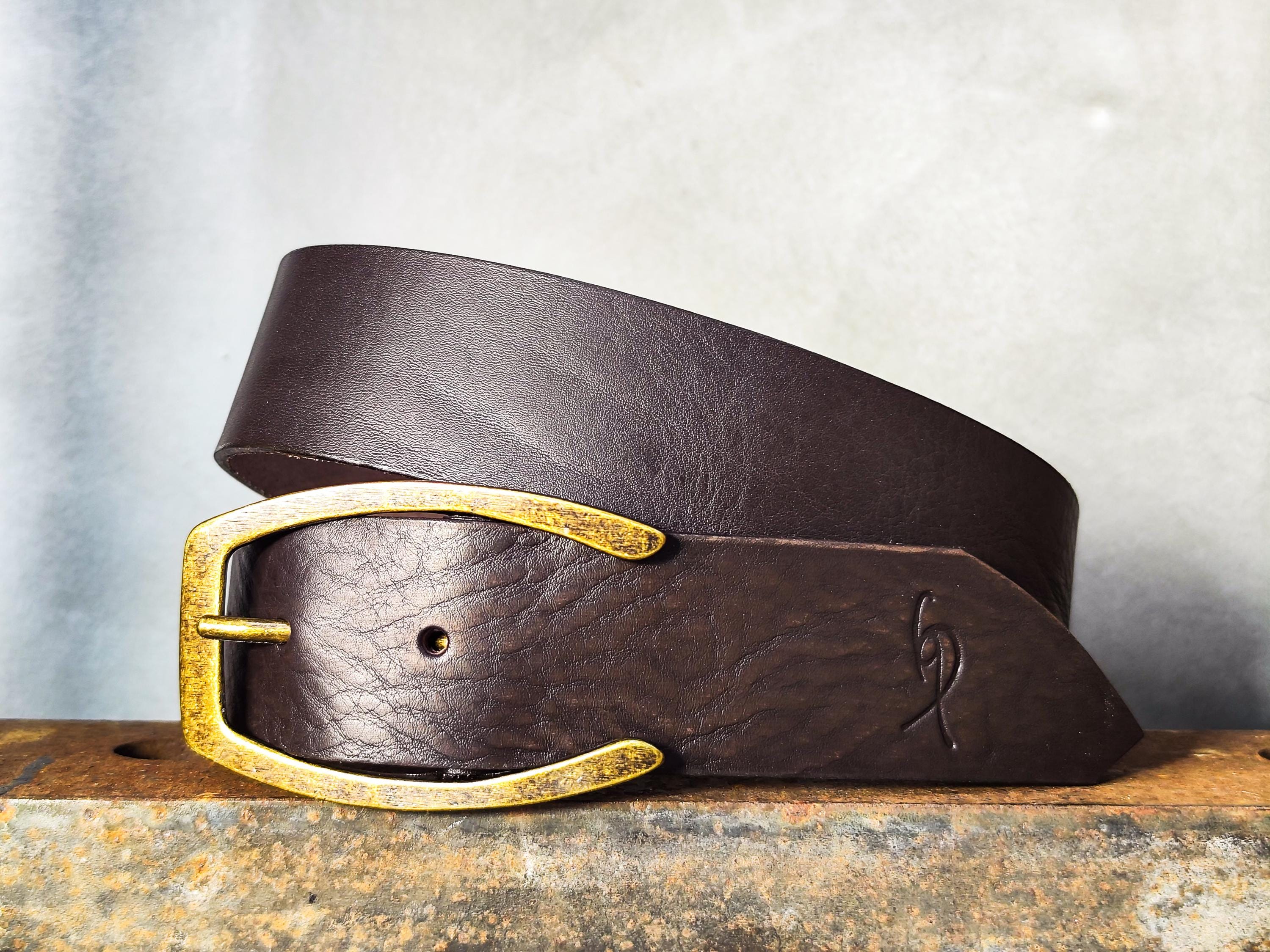Genuine Leather Brass Buckle Belt 42.5\