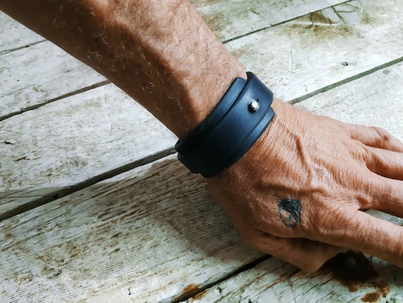 Black Leather Bracelet, Leather Bracelet, Men Bracelet, Leather