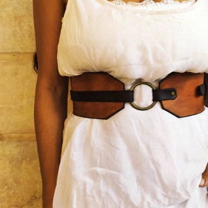 Handcrafted Leather Waist Belt with Unique Cord Closure - Womens Fashion - Gift for Her
