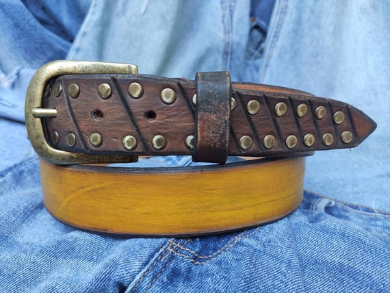 Steampunk Belt Men's Belt Custom leather beltsGrunge | Etsy