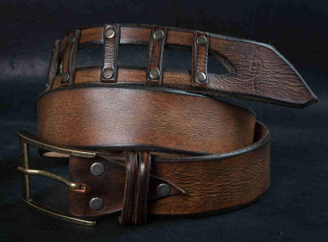 Brown Leather Belt Design Belt Men's Belt Buckle Belt Etsy