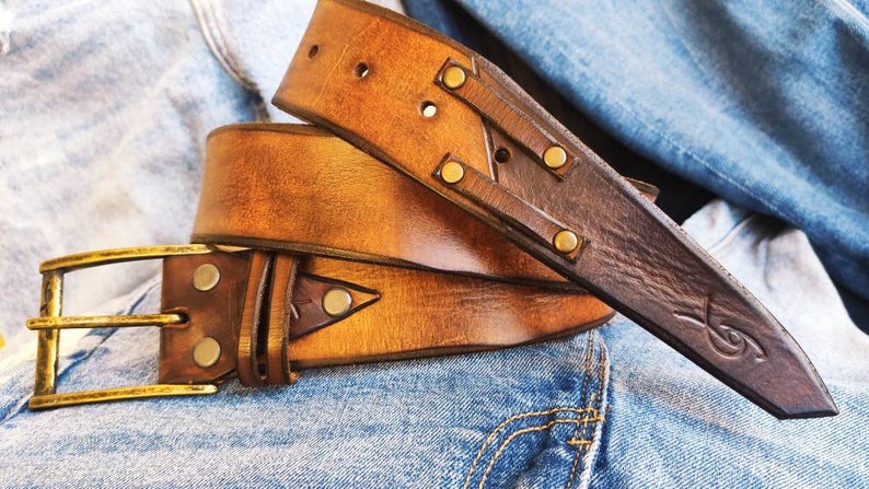 Custom leather belt, Genuine Leather, Men's Fashion, Men's Belt, Brown Belt, Leather Wear, Belt Buckle, Artisan Accessories, Men's Design image 6