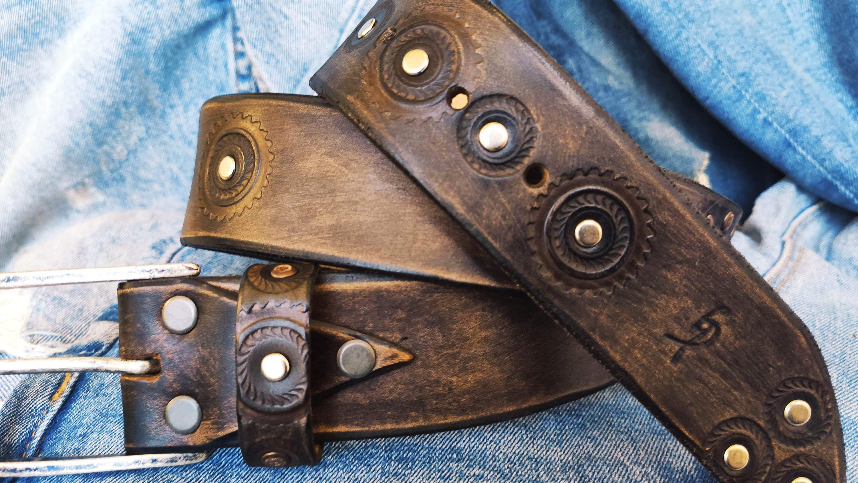 Unique Handmade Brown Men's Leather Belt the Perfect 