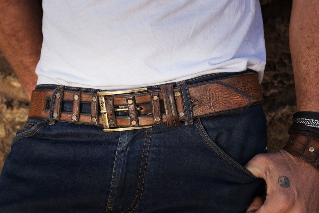 Brown Leather Belt, Design Belt, Men's Belt, Buckle Belt, Men's Style ...