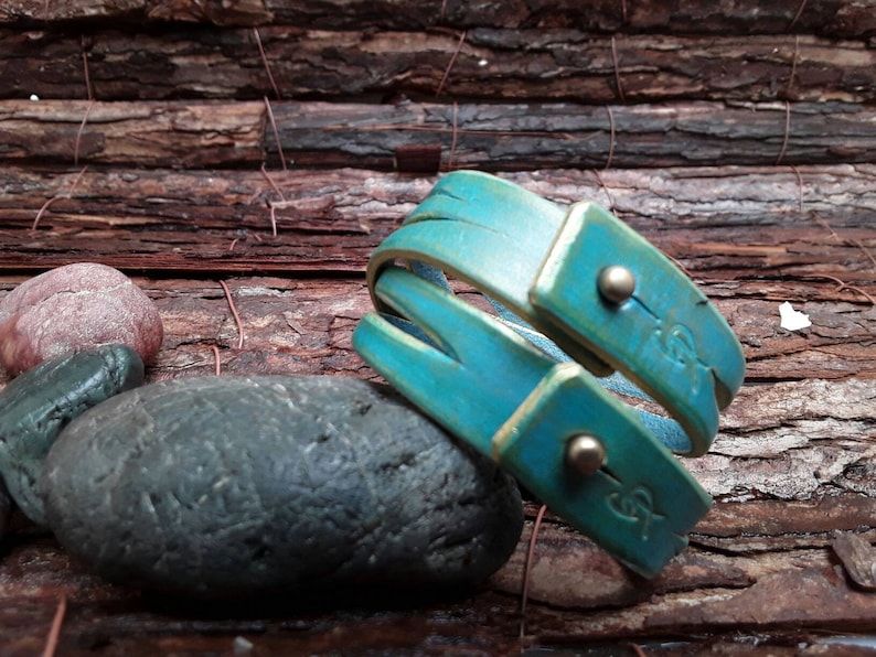 Men/'s Bracelet,Men/'s Leather Bracelet Men/'s Cuff Bracelet turquoise leather,Genuine Leather Leather Cuff Bracelet for Men Wrap Bracelet