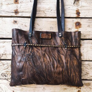 Brown Tote Bag Brown Handbag Leather Handbag Leather Gift - Etsy