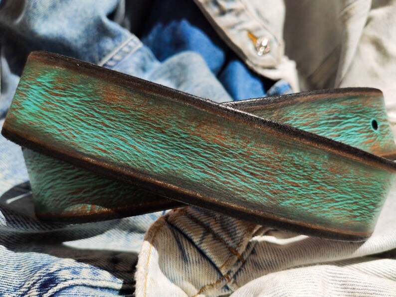Men's Leather Belt Turquoise Belt Mens Leather Etsy