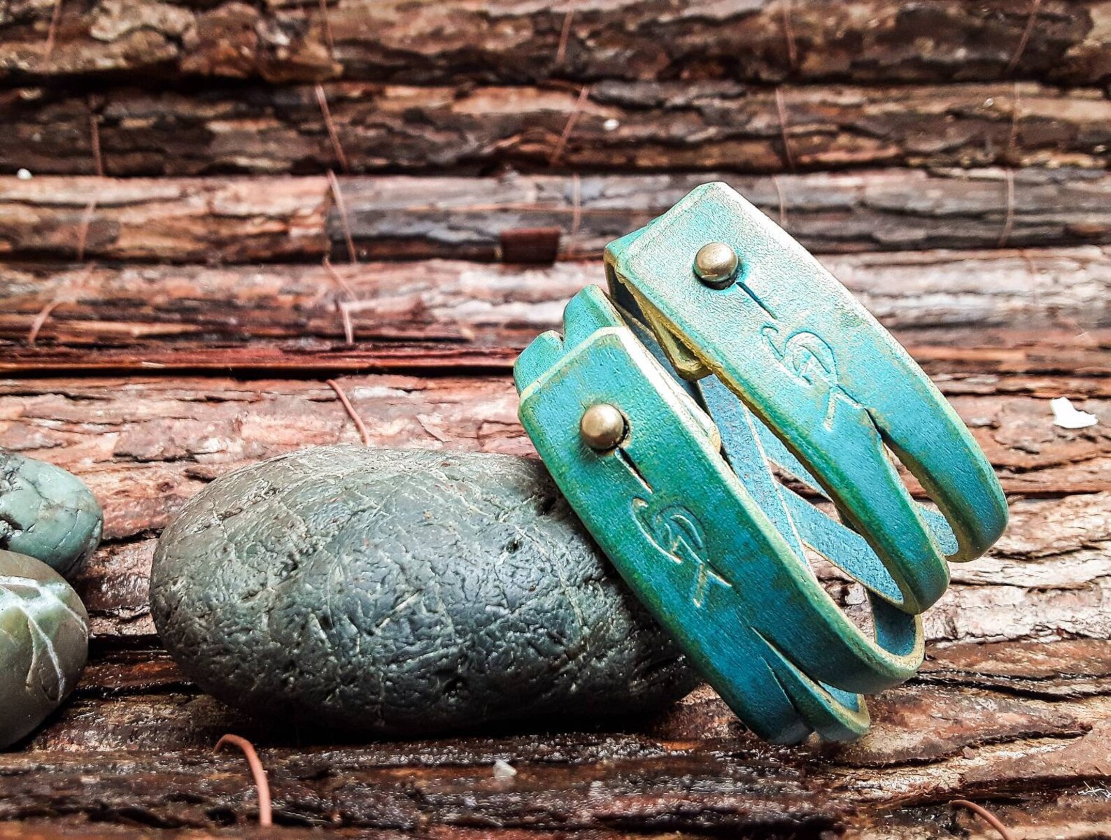Turquoise Leather Cuff Womens Bracelet Leather Cuff Wrist Etsy