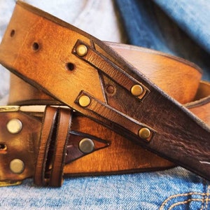 Custom Leather Belt, Genuine Leather, Men's Fashion, Men's Belt, Brown ...