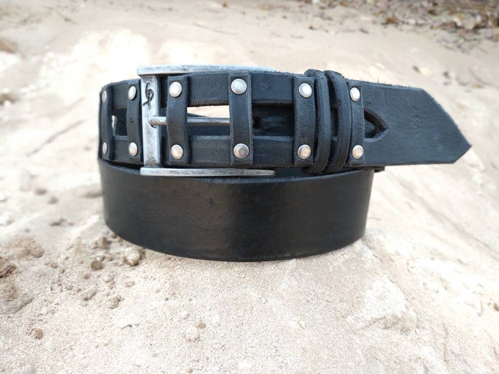 Leather Belt Black Belt Men's Style Men's Design - Etsy