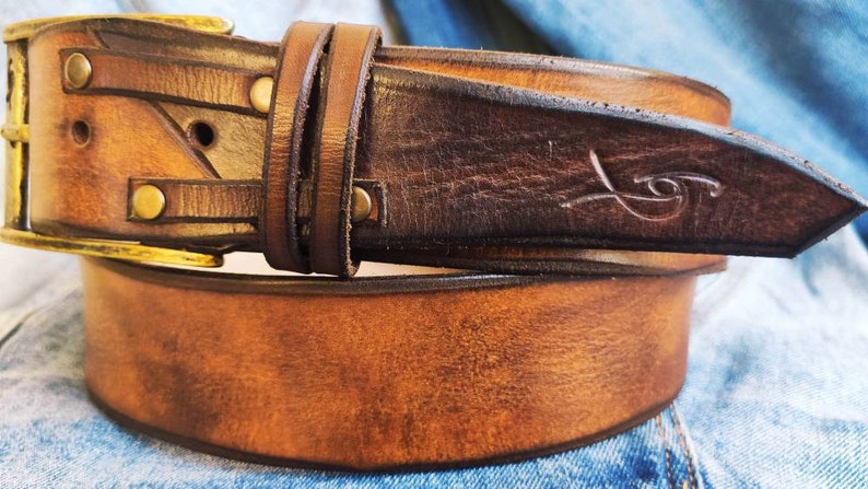 Custom leather belt, Genuine Leather, Men's Fashion, Men's Belt, Brown Belt, Leather Wear, Belt Buckle, Artisan Accessories, Men's Design image 5