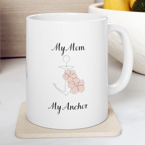 Floral Mother&#39;s Day Coffee Mug: Elegant Flower Design, Gift for Mom