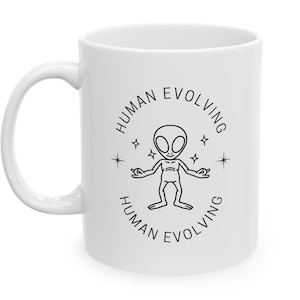 Alien Yoga Coffee Mug: Funny Sci-Fi Gift for UFO Lovers
