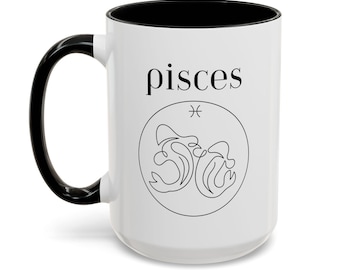 Pisces Zodiac Mug: Minimalist Astrology Line Art, Horoscope Gift