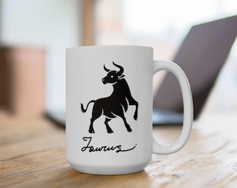 Taurus Zodiac Mug: Astrology Coffee Cup, Taurus Birthday Gift