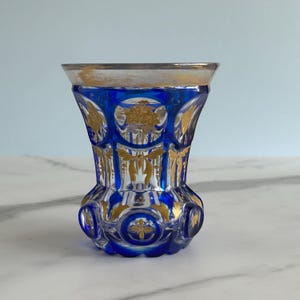Antique Czech Bohemian Beaker Vase