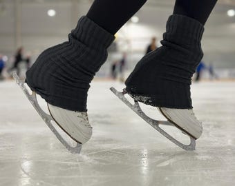 Knitted Acrylic Leg Warmers for Ice Skating, Figure Skating Gaiters, Custom Color Dance Warmers