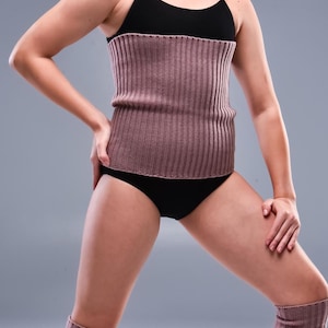 Calentador de cintura de punto para mujer, banda haramaki suave y elástica para soporte de espalda, ideal para yoga, baile, fitness y uso diario.